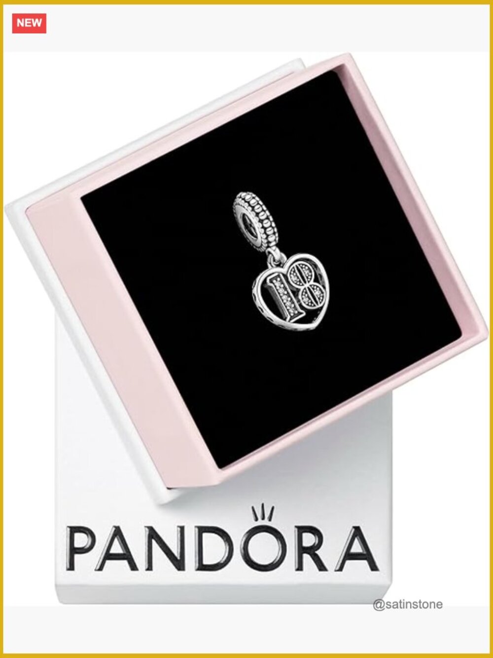 Sterling Silver Cubic Zirconia 18th Birthday Dangle Charm Bracelet Charm